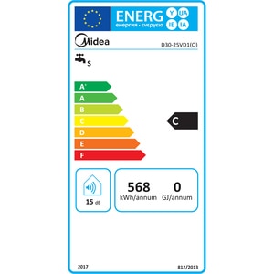 Boiler electric MIDEA D30-25VD1O, 30 l, 2500W, alb Boiler electric MIDEA D30-25VD1O, 30 l, 2500W, alb