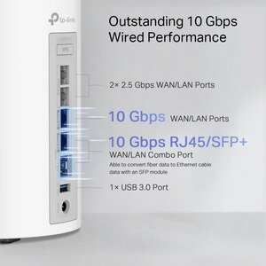 Sistem Wireless Mesh TP-Link Deco BE85 BE19000, Tri-Band 1376 + 5760 + 11520 Mbps, 2 bucati, alb Sistem Wireless Mesh TP-Link Deco BE85 BE19000, Tri-Band 1376 + 5760 + 11520 Mbps, 2 bucati, alb