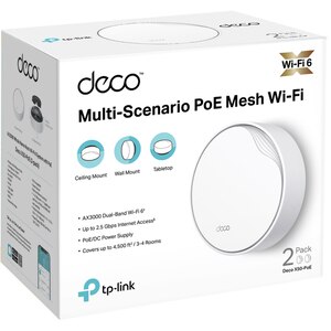 Sistem Wireless Mesh Gigabit TP-LINK Deco X50-PoE AX3000, WI-Fi 6, Dual Band 574 + 2402 Mbps, 2 Buc, alb Sistem Wireless Mesh Gigabit TP-LINK Deco X50-PoE AX3000, WI-Fi 6, Dual Band 574 + 2402 Mbps, 2 Buc, alb