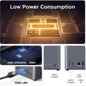 Network Attached Storage UGREEN DH2300, 2.2GHz, 4GB, 2-Bays, gri Network Attached Storage UGREEN DH2300, 2.2GHz, 4GB, 2-Bays, gri