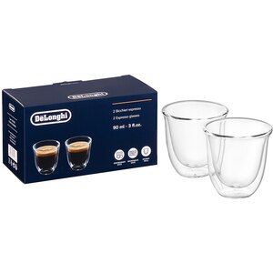 Set pahare espresso DELONGHI DIVESPRESSO, 2 piese, 90 ml, sticla Set pahare espresso DELONGHI DIVESPRESSO, 2 piese, 90 ml, sticla
