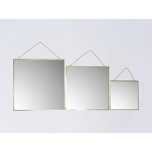 Set 3 oglinzi decorative KI, 20 x 20 cm, 30 x 30 cm, 35 x 35 cm, auriu Set 3 oglinzi decorative KI, 20 x 20 cm, 30 x 30 cm, 35 x 35 cm, auriu