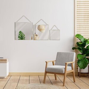 Set 3 oglinzi decorative KI, 20 x 20 cm, 30 x 30 cm, 35 x 35 cm, auriu Set 3 oglinzi decorative KI, 20 x 20 cm, 30 x 30 cm, 35 x 35 cm, auriu