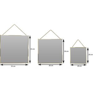 Set 3 oglinzi decorative KI, 20 x 20 cm, 30 x 30 cm, 35 x 35 cm, auriu Set 3 oglinzi decorative KI, 20 x 20 cm, 30 x 30 cm, 35 x 35 cm, auriu
