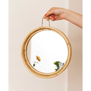Oglinda decorativa KI, D 30 cm, maro deschis Oglinda decorativa KI, D 30 cm, maro deschis