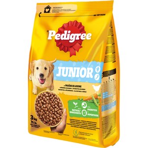 Hrana uscata pentru caini PEDIGREE, Junior, Pasare si legume, 3 kg Hrana uscata pentru caini PEDIGREE, Junior, Pasare si legume, 3 kg
