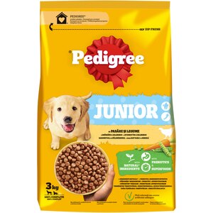 Hrana uscata pentru caini PEDIGREE, Junior, Pasare si legume, 3 kg Hrana uscata pentru caini PEDIGREE, Junior, Pasare si legume, 3 kg