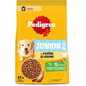 Hrana uscata pentru caini PEDIGREE, Junior, Pasare si legume, 12 kg Hrana uscata pentru caini PEDIGREE, Junior, Pasare si legume, 12 kg