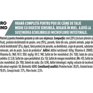 Hrana uscata pentru caini PURINA PRO PLAN Medium, Sensitive Digestion, Junior, Miel, 12 kg Hrana uscata pentru caini PURINA PRO PLAN Medium, Sensitive Digestion, Junior, Miel, 12 kg