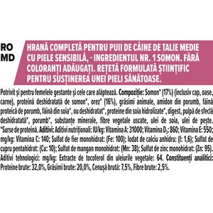 Hrana uscata pentru caini PURINA PRO PLAN Medium, Sensitive Skin, Junior, Somon, 12 kg Hrana uscata pentru caini PURINA PRO PLAN Medium, Sensitive Skin, Junior, Somon, 12 kg