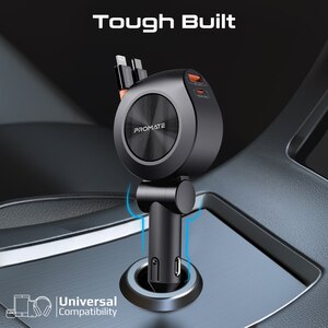 Incarcator auto PROMATE DriveGear-R2, 2x USB-C, 1x USB-A, Power delivery (PD) 30W + 20W, negru Incarcator auto PROMATE DriveGear-R2, 2x USB-C, 1x USB-A, Power delivery (PD) 30W + 20W, negru