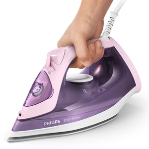 Fier de calcat PHILIPS Seria 3000 DST3020/30, 2200W, 160g/min, 300ml, talpa ceramica, violet-roz Fier de calcat PHILIPS Seria 3000 DST3020/30, 2200W, 160g/min, 300ml, talpa ceramica, violet-roz
