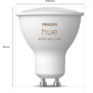 Bec LED Smart PHILIPS Hue 8719514339880, GU10, 5W, 350lm, Bluetooth, lumina variabila, compatibil Hue Bec LED Smart PHILIPS Hue 8719514339880, GU10, 5W, 350lm, Bluetooth, lumina variabila, compatibil Hue
