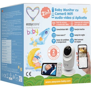 Monitor video EASYCARE Wi-Fi EASY00279, 5", alb Monitor video EASYCARE Wi-Fi EASY00279, 5", alb