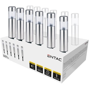 Lampa solara ENTAC EGSL-SS1LT30-PDQ, LED, otel inoxidabil, argintiu Lampa solara ENTAC EGSL-SS1LT30-PDQ, LED, otel inoxidabil, argintiu