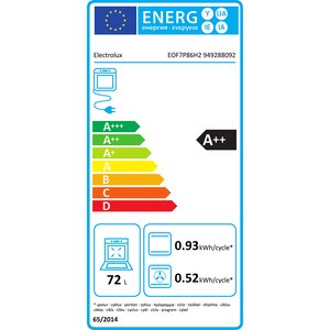 Cuptor incorporabil ELECTROLUX EOF7P86H2, Electric, SurroundCook, Autocuratare pirolitica, 72 l, Clasa A++, negru Cuptor incorporabil ELECTROLUX EOF7P86H2, Electric, SurroundCook, Autocuratare pirolitica, 72 l, Clasa A++, negru