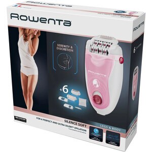 Epilator ROWENTA Silence Soft EP5640, 24 pensete, 2 viteze, 4 accesorii, Micro-Contact, retea, alb-roz Epilator ROWENTA Silence Soft EP5640, 24 pensete, 2 viteze, 4 accesorii, Micro-Contact, retea, alb-roz