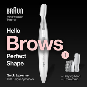 Trimmer BRAUN FG1106, baterie, alb-argintiu Trimmer BRAUN FG1106, baterie, alb-argintiu