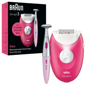 Epilator BRAUN SE3-202 Silk-epil 3, 20 pensete, 2 viteze, 1 accesoriu, SmartLight, retea, roz Epilator BRAUN SE3-202 Silk-epil 3, 20 pensete, 2 viteze, 1 accesoriu, SmartLight, retea, roz