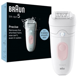 Epilator BRAUN Silk-epil 5 SE5-000, 28 pensete, 2 viteze, SmartLight, MicroGrip, Wet&Dry, acumulator, alb-roz Epilator BRAUN Silk-epil 5 SE5-000, 28 pensete, 2 viteze, SmartLight, MicroGrip, Wet&Dry, acumulator, alb-roz