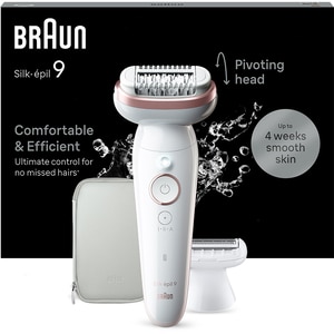 Epilator BRAUN Silk-epil 9 SES9-030, 40 pensete, 2 viteze, 3 accesorii, SmartLight, Smart Touch, MicroGrip, Wet&Dry, acumulator, alb-rose gold Epilator BRAUN Silk-epil 9 SES9-030, 40 pensete, 2 viteze, 3 accesorii, SmartLight, Smart Touch, MicroGrip, Wet&Dry, acumulator, alb-rose gold