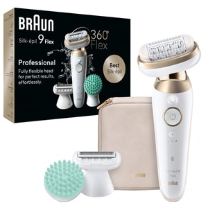 Epilator BRAUN Silk-epil 9 SES9-071, 40 pensete, 2 viteze, 5 accesorii, SmartLight, Smart Touch, MicroGrip, Wet&Dry, acumulator, alb-auriu Epilator BRAUN Silk-epil 9 SES9-071, 40 pensete, 2 viteze, 5 accesorii, SmartLight, Smart Touch, MicroGrip, Wet&Dry, acumulator, alb-auriu