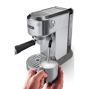 Espressor manual DELONGHI Dedica Duo EC890.M, 1.1l, 1450W, 15 bar, sistem Cappuccino, argintiu-negru Espressor manual DELONGHI Dedica Duo EC890.M, 1.1l, 1450W, 15 bar, sistem Cappuccino, argintiu-negru