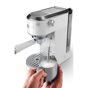 Espressor manual DELONGHI Dedica Duo EC890.WI, 1.1l, 1450W, 15 bar, sistem Cappuccino, alb-argintiu Espressor manual DELONGHI Dedica Duo EC890.WI, 1.1l, 1450W, 15 bar, sistem Cappuccino, alb-argintiu