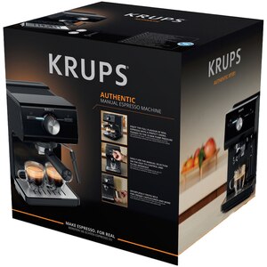 Espressor manual KRUPS Authentic XP381810, 2l, 15 bar, sistem Cappuccino, negru-argintiu Espressor manual KRUPS Authentic XP381810, 2l, 15 bar, sistem Cappuccino, negru-argintiu
