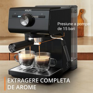 Espressor manual KRUPS Authentic XP381810, 2l, 15 bar, sistem Cappuccino, negru-argintiu Espressor manual KRUPS Authentic XP381810, 2l, 15 bar, sistem Cappuccino, negru-argintiu
