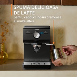 Espressor manual KRUPS Authentic XP381810, 2l, 15 bar, sistem Cappuccino, negru-argintiu Espressor manual KRUPS Authentic XP381810, 2l, 15 bar, sistem Cappuccino, negru-argintiu