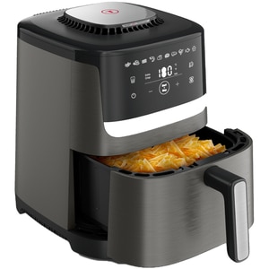 Friteuza cu aer cald TEFAL Easy Fry Silence EY551HE0, 1.5kg, 5l, 1670W, gri inchis-negru Friteuza cu aer cald TEFAL Easy Fry Silence EY551HE0, 1.5kg, 5l, 1670W, gri inchis-negru