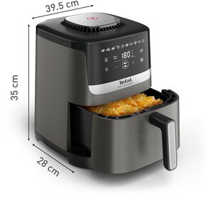 Friteuza cu aer cald TEFAL Easy Fry Silence EY551HE0, 1.5kg, 5l, 1670W, gri inchis-negru Friteuza cu aer cald TEFAL Easy Fry Silence EY551HE0, 1.5kg, 5l, 1670W, gri inchis-negru