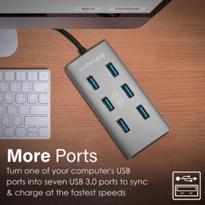 Hub USB Type-C PROMATE EzHub-7, USB 3.0, gri Hub USB Type-C PROMATE EzHub-7, USB 3.0, gri
