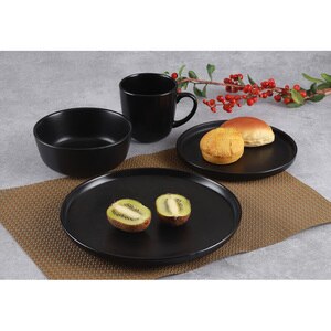 Set de masa MYRIA MY4897, 16 piese, ceramica, negru Set de masa MYRIA MY4897, 16 piese, ceramica, negru