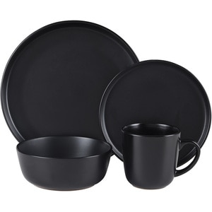 Set de masa MYRIA MY4897, 16 piese, ceramica, negru Set de masa MYRIA MY4897, 16 piese, ceramica, negru