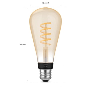 Bec LED Smart Vintage PHILIPS Hue 8719514301504, E27, 7W, 550lm, Bluetooth, lumina calda, compatibil Hue Bec LED Smart Vintage PHILIPS Hue 8719514301504, E27, 7W, 550lm, Bluetooth, lumina calda, compatibil Hue