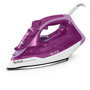 Fier de calcat TEFAL Express Steam FV2836, 2400W, 165g/min, 270ml, talpa ceramica, mov-alb Fier de calcat TEFAL Express Steam FV2836, 2400W, 165g/min, 270ml, talpa ceramica, mov-alb