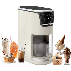 Aparat de facut inghetata TEFAL Dolci IG602AE0, 1.4l, 600W, crem-negru Aparat de facut inghetata TEFAL Dolci IG602AE0, 1.4l, 600W, crem-negru