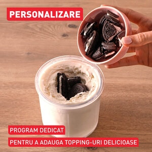 Aparat de facut inghetata TEFAL Dolci IG602AE0, 1.4l, 600W, crem-negru Aparat de facut inghetata TEFAL Dolci IG602AE0, 1.4l, 600W, crem-negru
