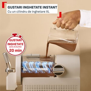 Aparat pentru deserturi reci TEFAL Freezi IG803AE0, 1600W, crem-gri Aparat pentru deserturi reci TEFAL Freezi IG803AE0, 1600W, crem-gri