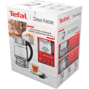Fierbator apa TEFAL Glass KI772D38, 1.7l, 2200W, argintiu-negru Fierbator apa TEFAL Glass KI772D38, 1.7l, 2200W, argintiu-negru