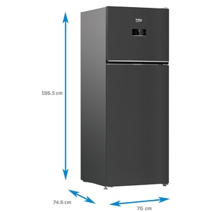 Frigider cu doua usi BEKO B5RDNE504LXBR, No Frost, 477 l, H 186.5 cm, Clasa E, dark inox Frigider cu doua usi BEKO B5RDNE504LXBR, No Frost, 477 l, H 186.5 cm, Clasa E, dark inox