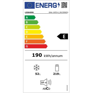 Frigider cu doua usi LIEBHERR GKle 1655-6, Smart Frost, 271 l, H 157 cm, Clasa E, argintiu Frigider cu doua usi LIEBHERR GKle 1655-6, Smart Frost, 271 l, H 157 cm, Clasa E, argintiu
