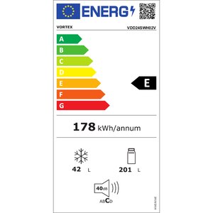 Frigider cu doua usi VORTEX VDD24SWH02V, 243 l, H 161 cm, Clasa E, alb Frigider cu doua usi VORTEX VDD24SWH02V, 243 l, H 161 cm, Clasa E, alb