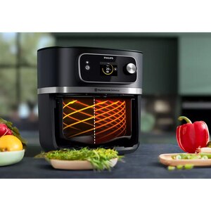 Friteuza cu aer cald PHILIPS Combi XXL HD9880/90, 2kg, 8.3l, 2200W, negru-argintiu Friteuza cu aer cald PHILIPS Combi XXL HD9880/90, 2kg, 8.3l, 2200W, negru-argintiu
