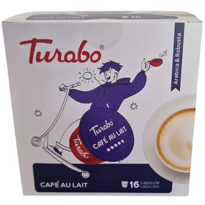 Capsule cafea TURABO Cafe au lait, compatibile Dolce Gusto, 16 capsule, 160 g Capsule cafea TURABO Cafe au lait, compatibile Dolce Gusto, 16 capsule, 160 g