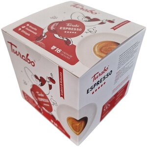 Capsule cafea TURABO Espresso, compatibile Dolce Gusto, 16 capsule, 96 g Capsule cafea TURABO Espresso, compatibile Dolce Gusto, 16 capsule, 96 g