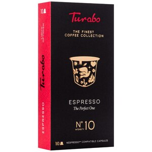 Capsule cafea TURABO Espresso, compatibile Nespresso, 10 capsule, 50 g Capsule cafea TURABO Espresso, compatibile Nespresso, 10 capsule, 50 g