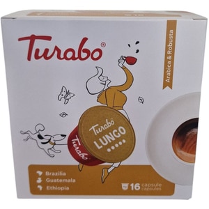 Capsule cafea TURABO Lungo, compatibile Dolce Gusto, 16 capsule, 96 g Capsule cafea TURABO Lungo, compatibile Dolce Gusto, 16 capsule, 96 g
